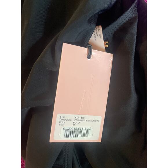 JUICY COUTURE One Piece High Neck Swimsuit with Grommets in Black NWT Size M - Picture 3 of 6